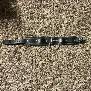 Black Leather O-Ring Collar